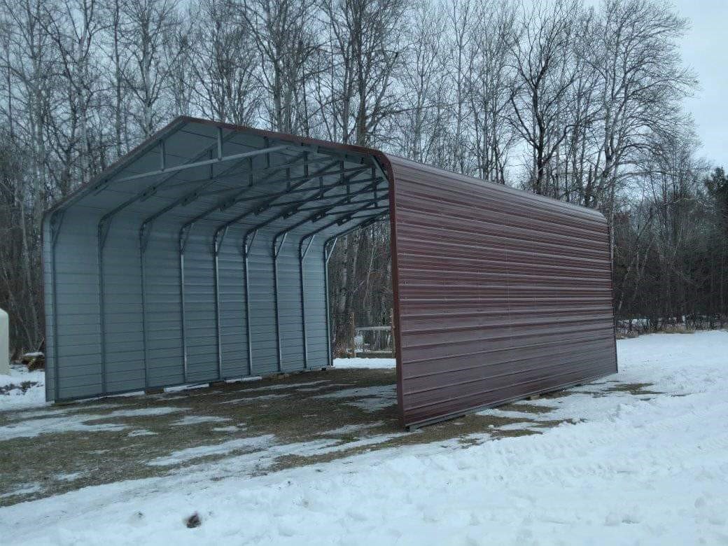 Carport With Trees Behind - Defiance, OH - ANS Steel Buildings LLC