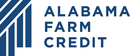 Alabama Farm Credit logo. Blue text on white background with blue geometric design on the left.