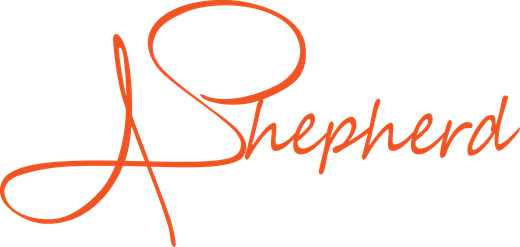 Orange cursive text: A Shepherd.