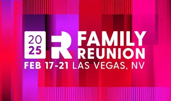 Family Reunion 2025: February 17-21, Las Vegas, NV.  Logo with date and location on a colorful background.