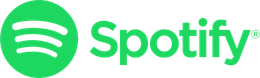 Spotify logo: Green circle with three curved lines and the word 