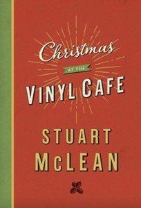 Digital cover for: Christmas at the Vinyl Cafe. It's red with a holly plant near the bottom.