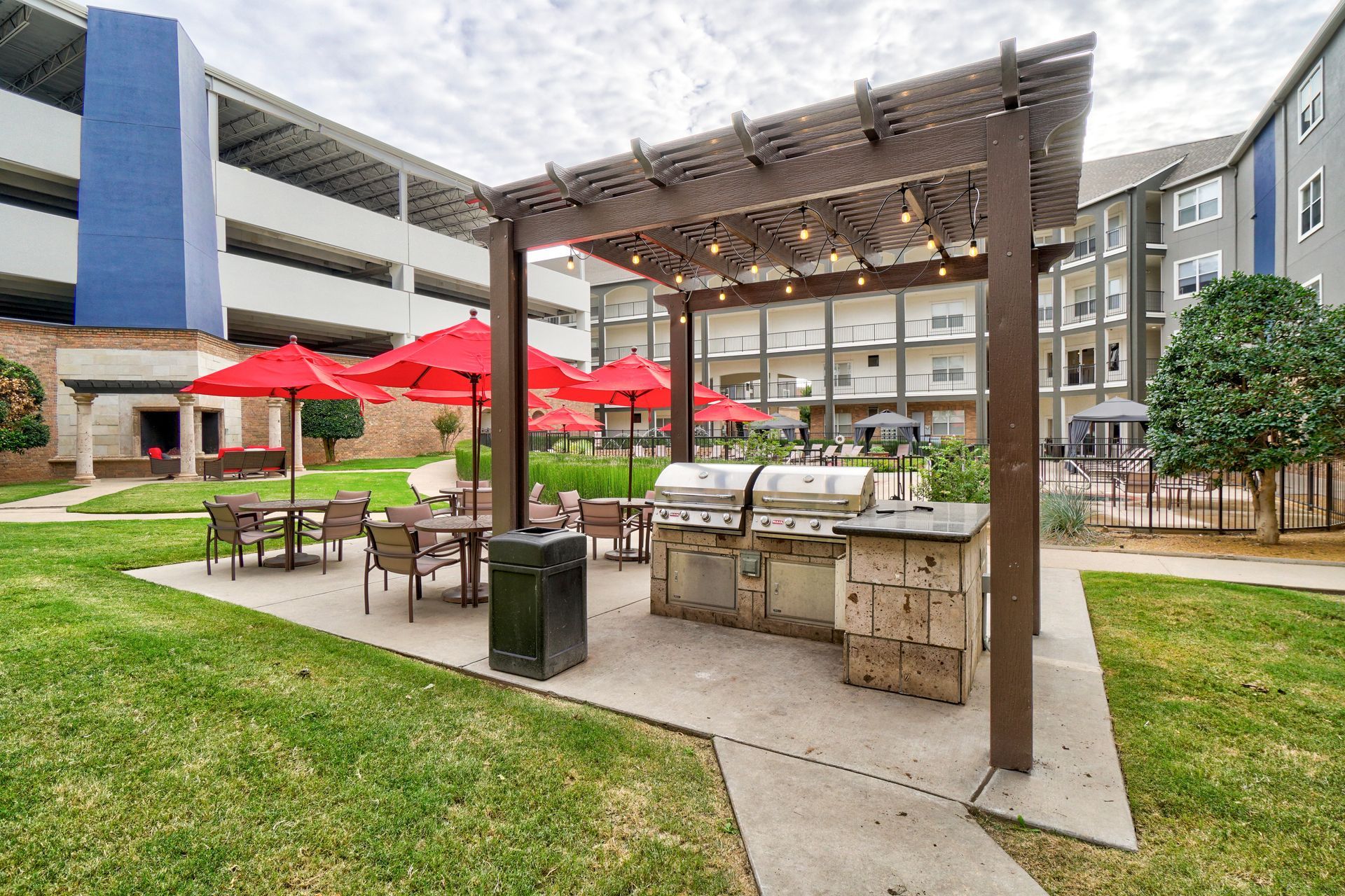 outdoor grilling area.