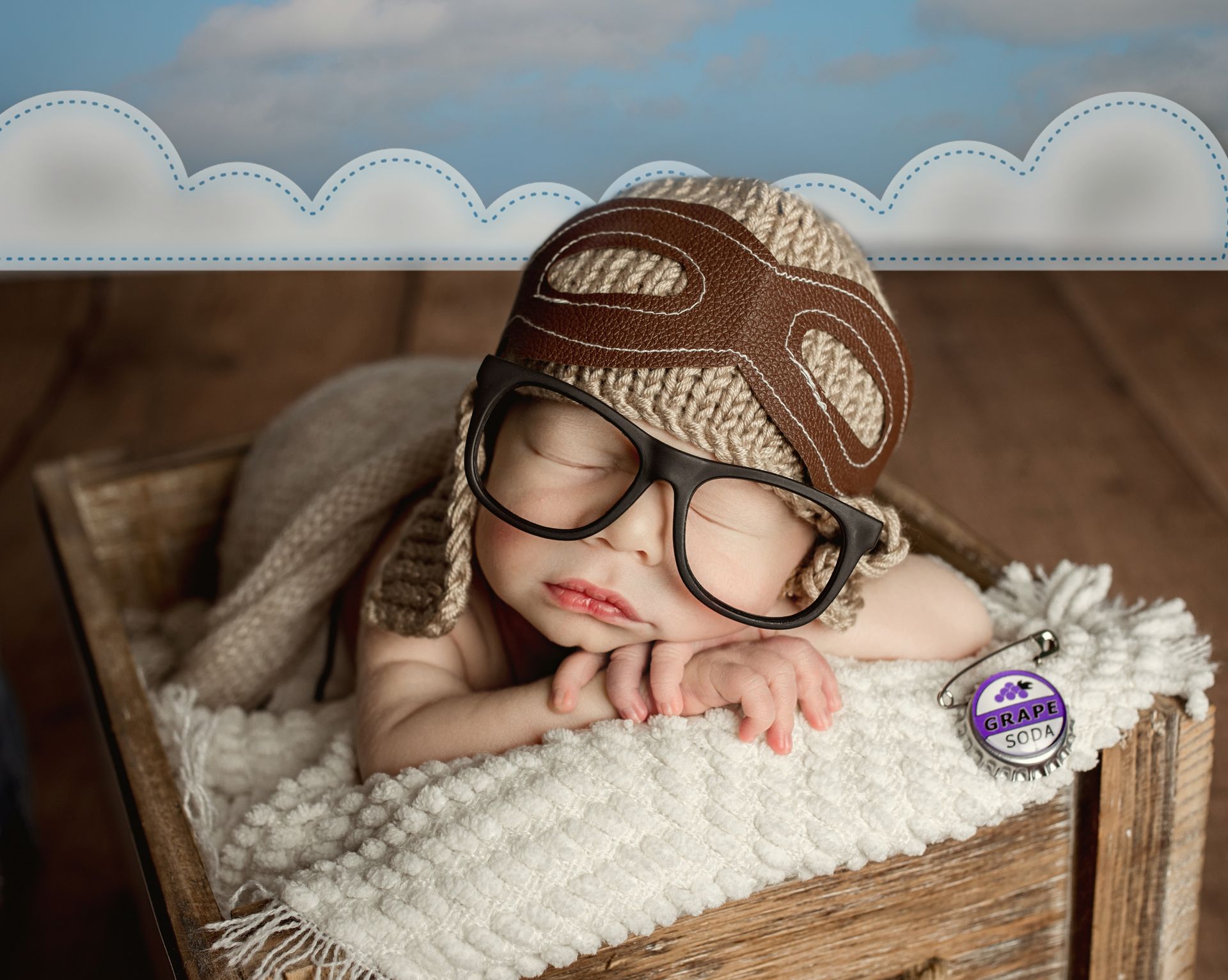 Inspired Newborn Photos, Aviator Baby Photos, Newborn in glasses