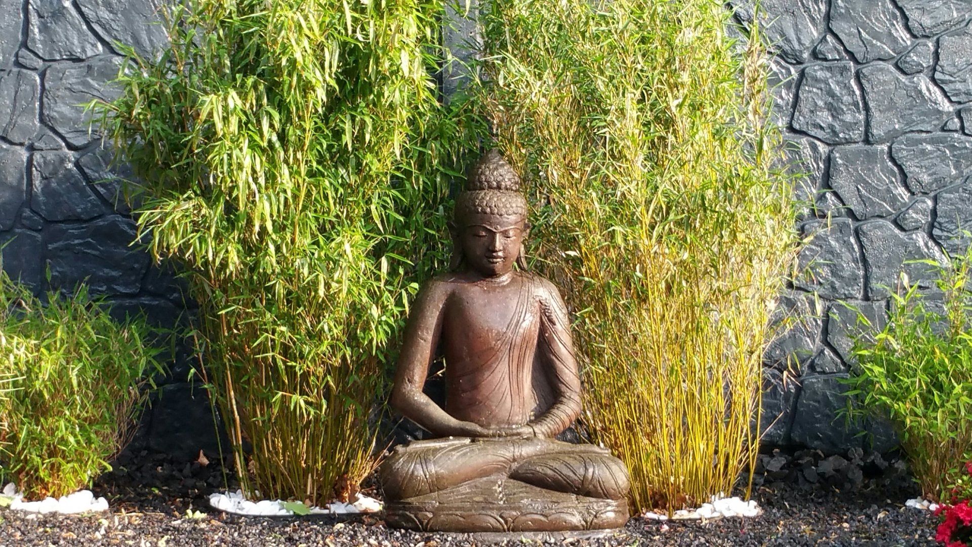 Buddha beeld in een tuin