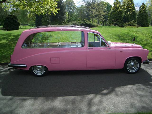 pink funeral car