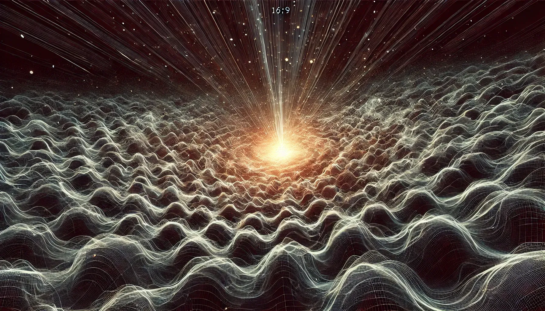 Illustration av kvantfluktuationer och energi under Planck-eran.