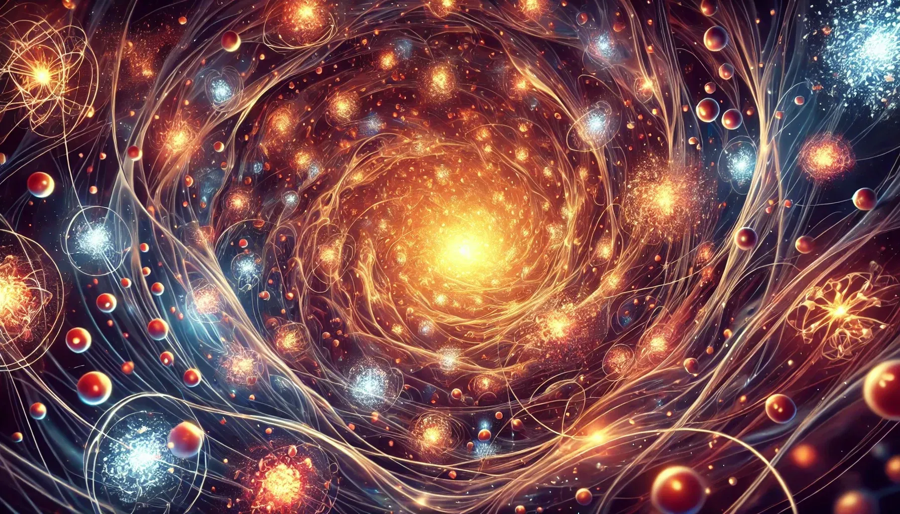 Illustration av kvark-gluon-plasma under universums första ögonblick.