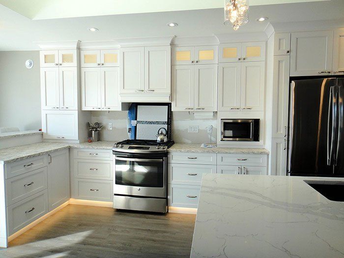 White Cabinets with Lighting