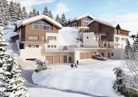 Eine künstlerische Darstellung eines Hauses im Schnee