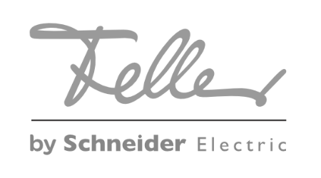 Ein Logo für Telle von Schneider Electric auf weißem Hintergrund.