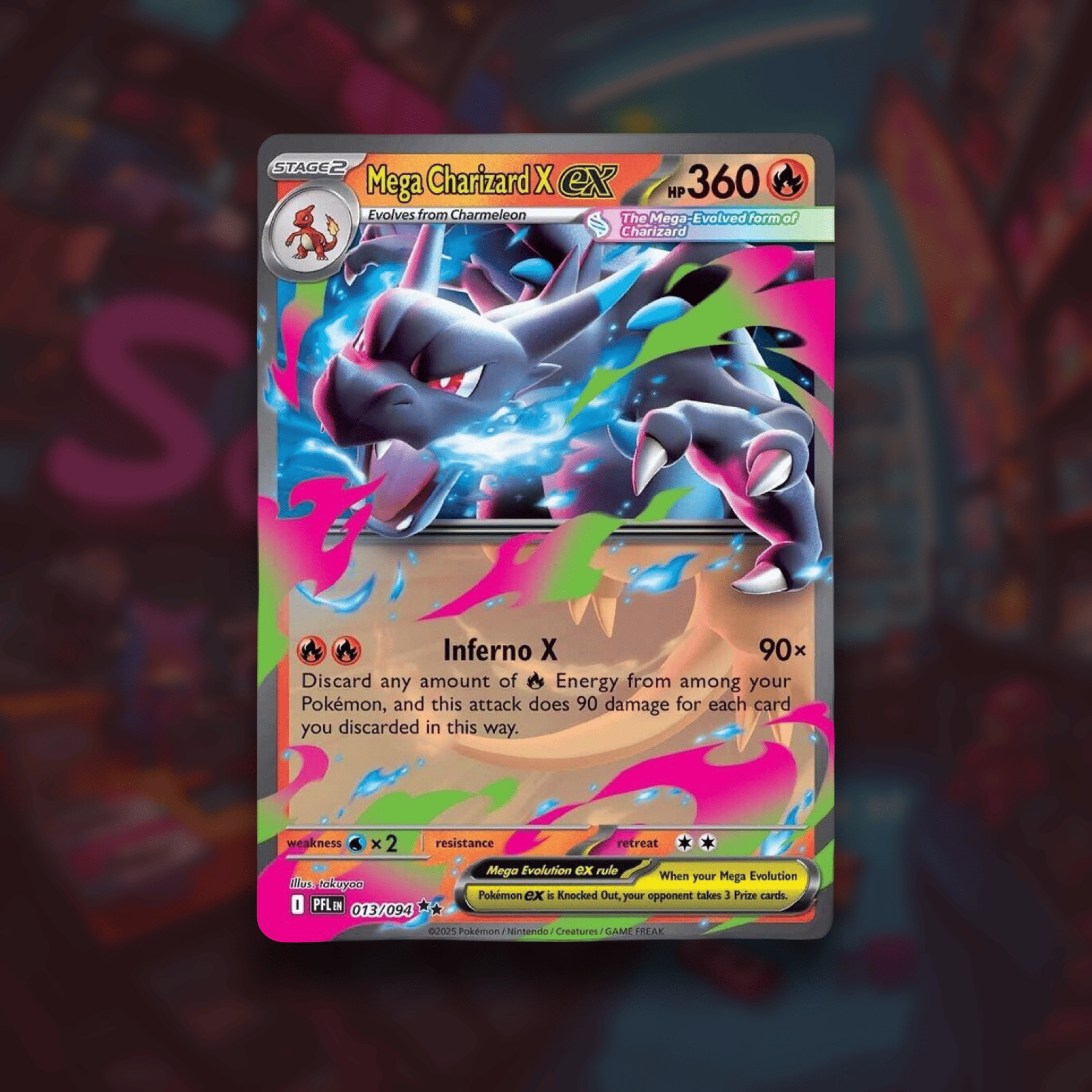 Mega Charizard X ex (Double Rare) - 013/094- ME02: Phastasmal Flames