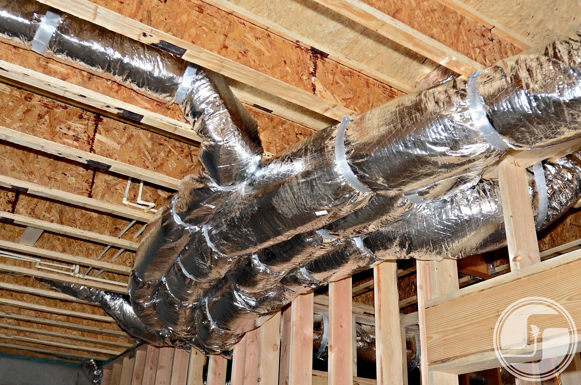 insulated air duct work in unfinished basement