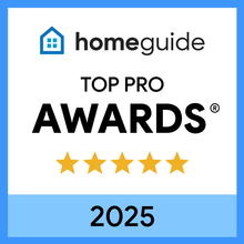 Homeguide Top Pro Awards badge with five stars and the year 2025.
