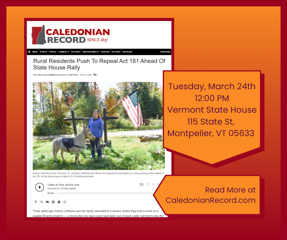 In a recent article from the Caledonian Record, one Concord, Vermont resident explained the impact of such legislation on their ability to build a life for their family.