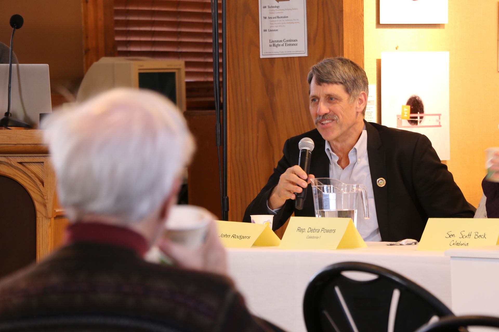 Vermont Lieutenant Governor John Rodgers gives updates at the Northeast Kingdom Chamber of Commerce Legislative Breakfast.