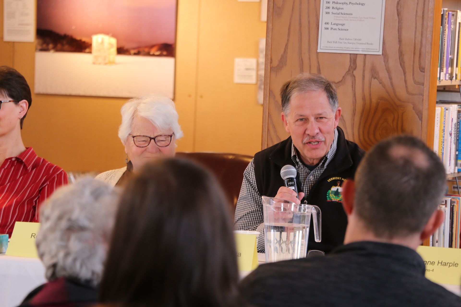 Vermont State Representative John Kascenska answers questions from the public at the Northeast Kingdom Chamber of Commerce Legislative Breakfast.