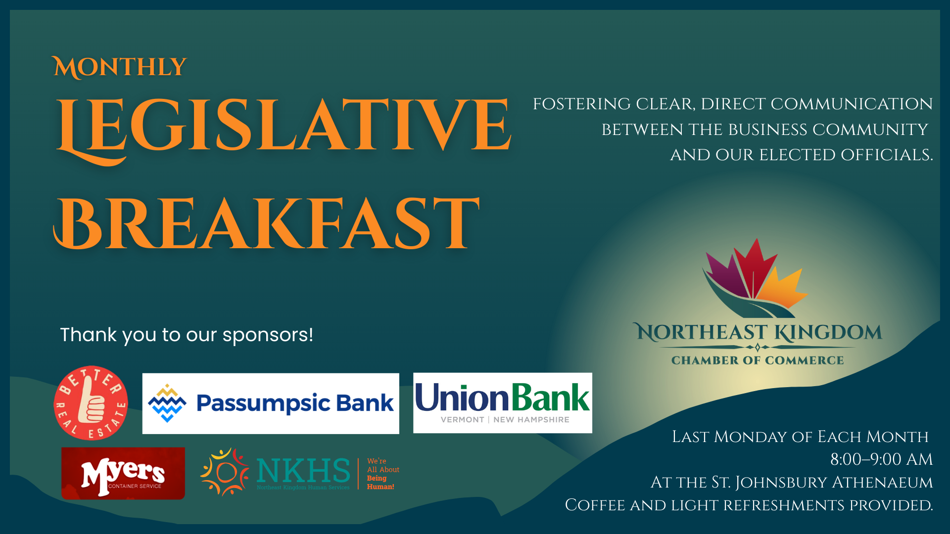Northeast Kingdom Chamber of Commerce Legislative Breakfast