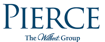 The Pierce the willbert group logo is blue and white on a white background.