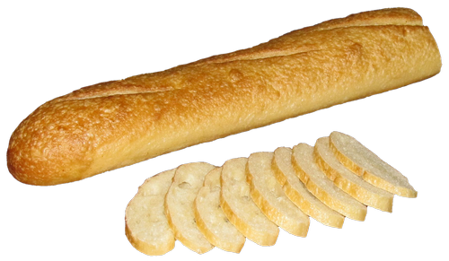 A loaf of bread next to slices of bread