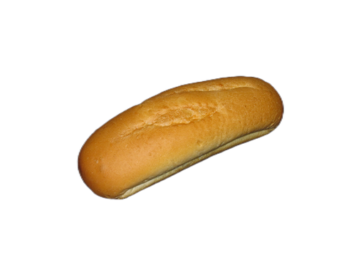 A hot dog bun on a white background