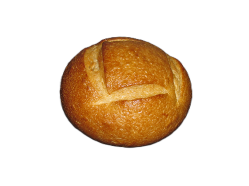 A loaf of bread with a cross on it