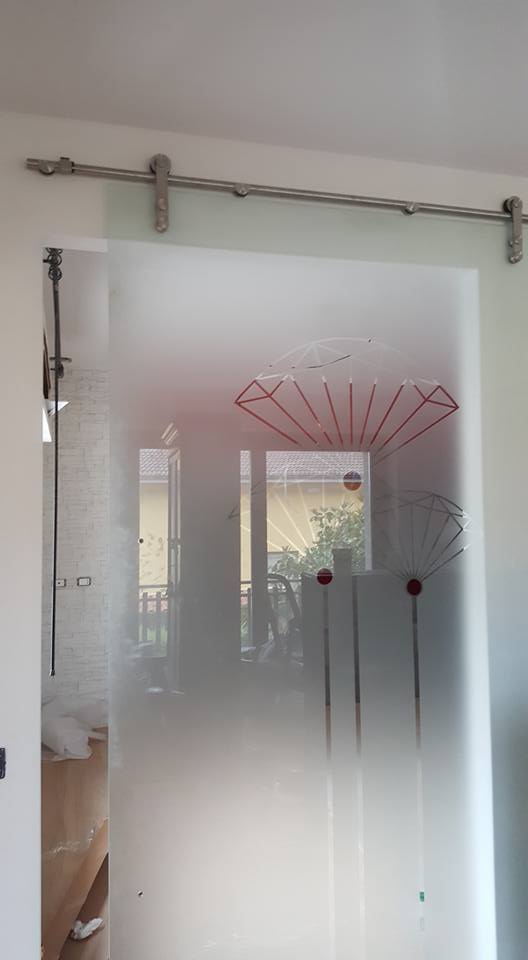 porta scorrevole in vetro