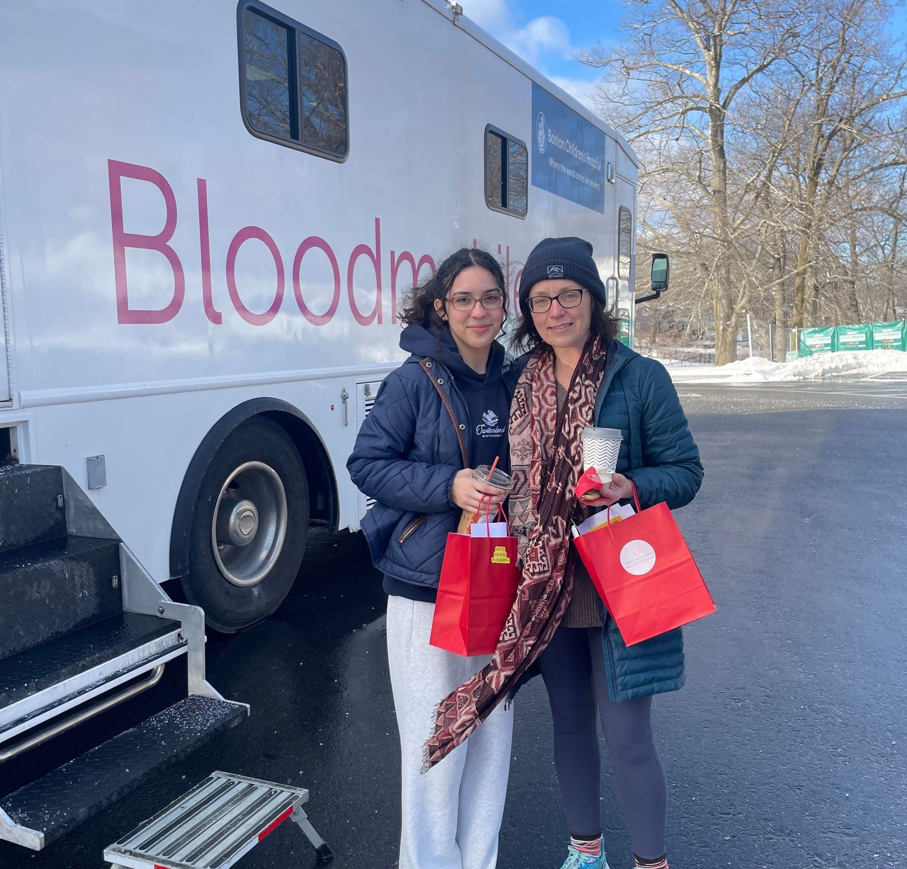 Blood drive support of blood donors.