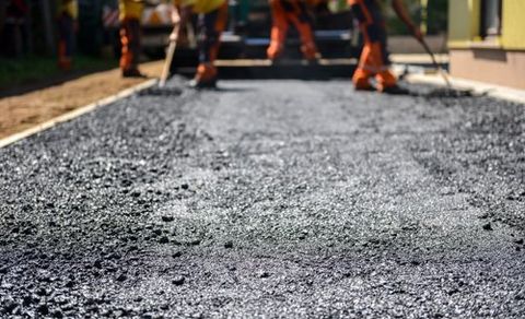 The top layer of asphalt road