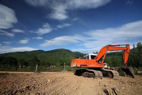 Excavation work on the construction of rural roads