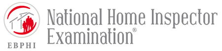 The logo for the national home inspector examination: EBPHI