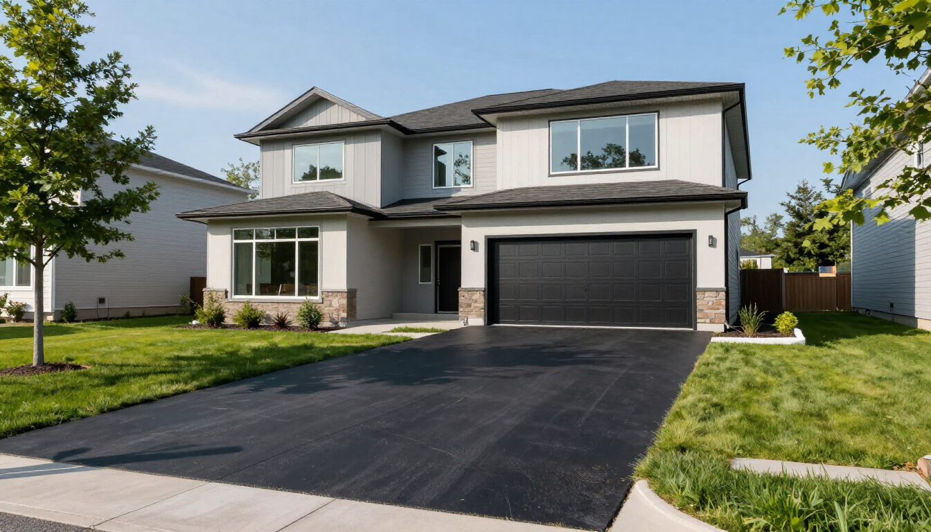 Pristine sealcoated driveway