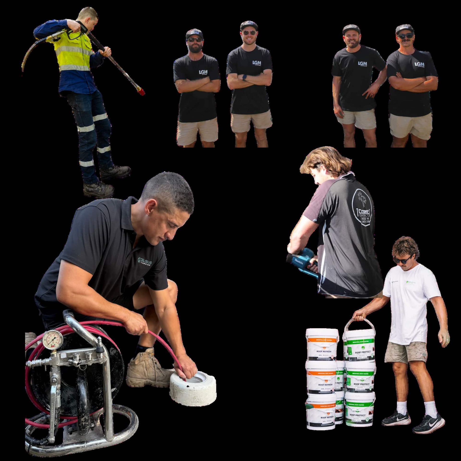 Tradies working after getting leads from their new websites.