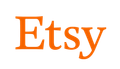 An orange etsy logo on a white background