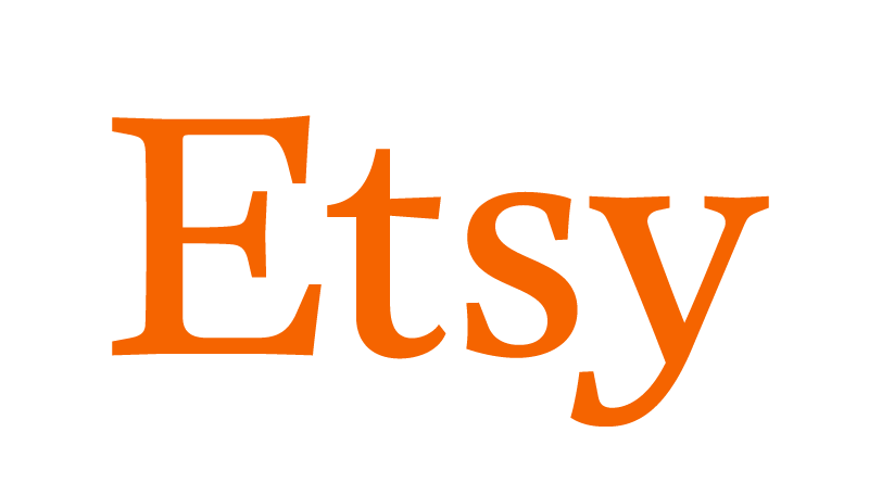 An orange etsy logo on a white background