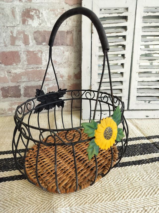 Vintage Rare Brass Basket with Handle | online Vintage Grid Grill Design Flower Basket | Decorative Basket with Handle | Antique Flower Basket