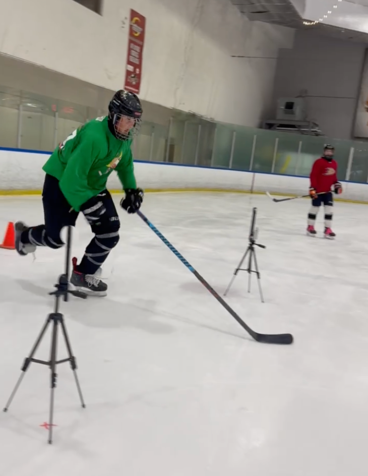 info graphic showing player improvement from skatemill training