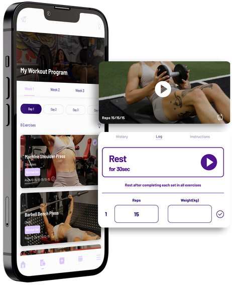 A cell phone with a meal plan app on it