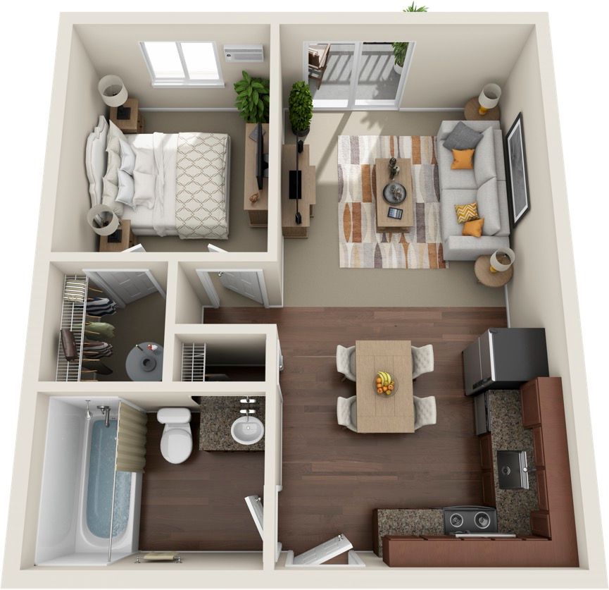 One bedroom Floor Plan