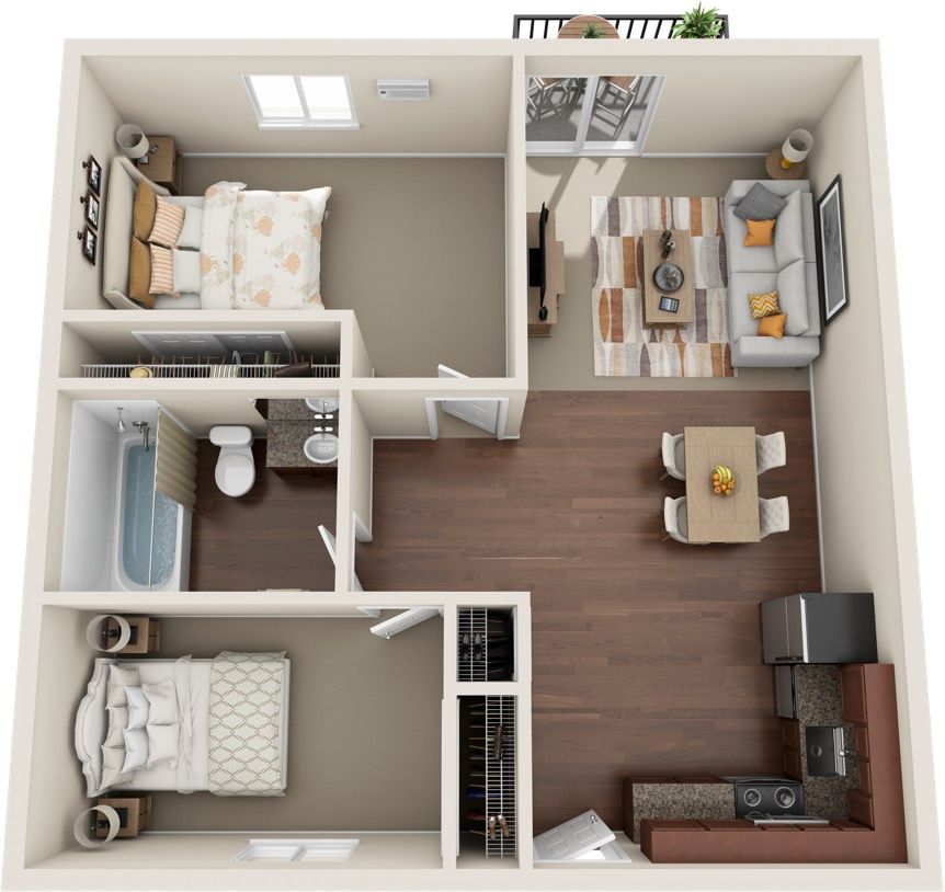 Two bedroom Floor Plan