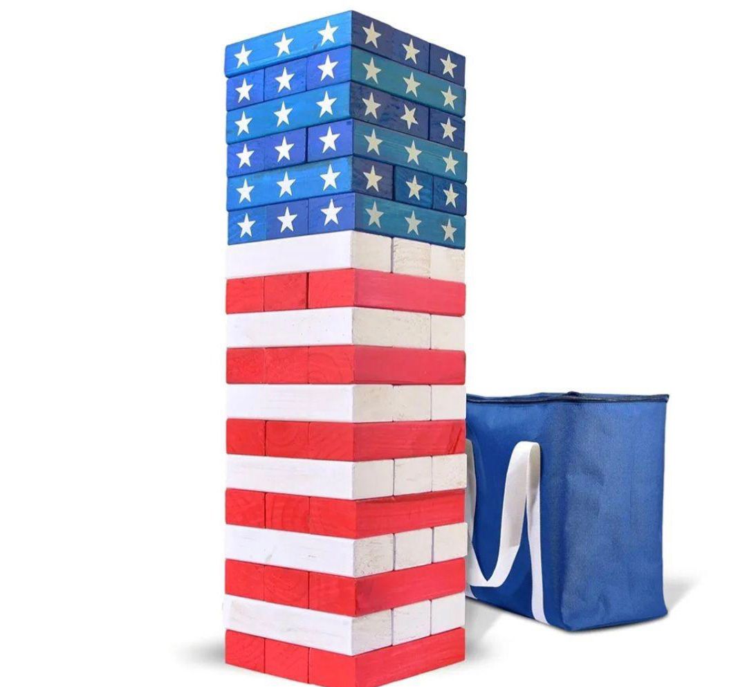 Stacking game bricks.