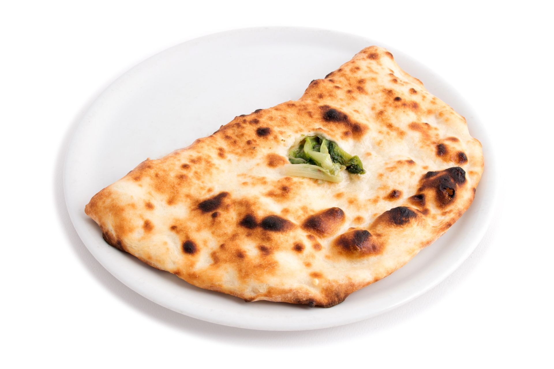 Pizza tradizionale napoletana, il ripieno con salsiccia, provola e verdure.