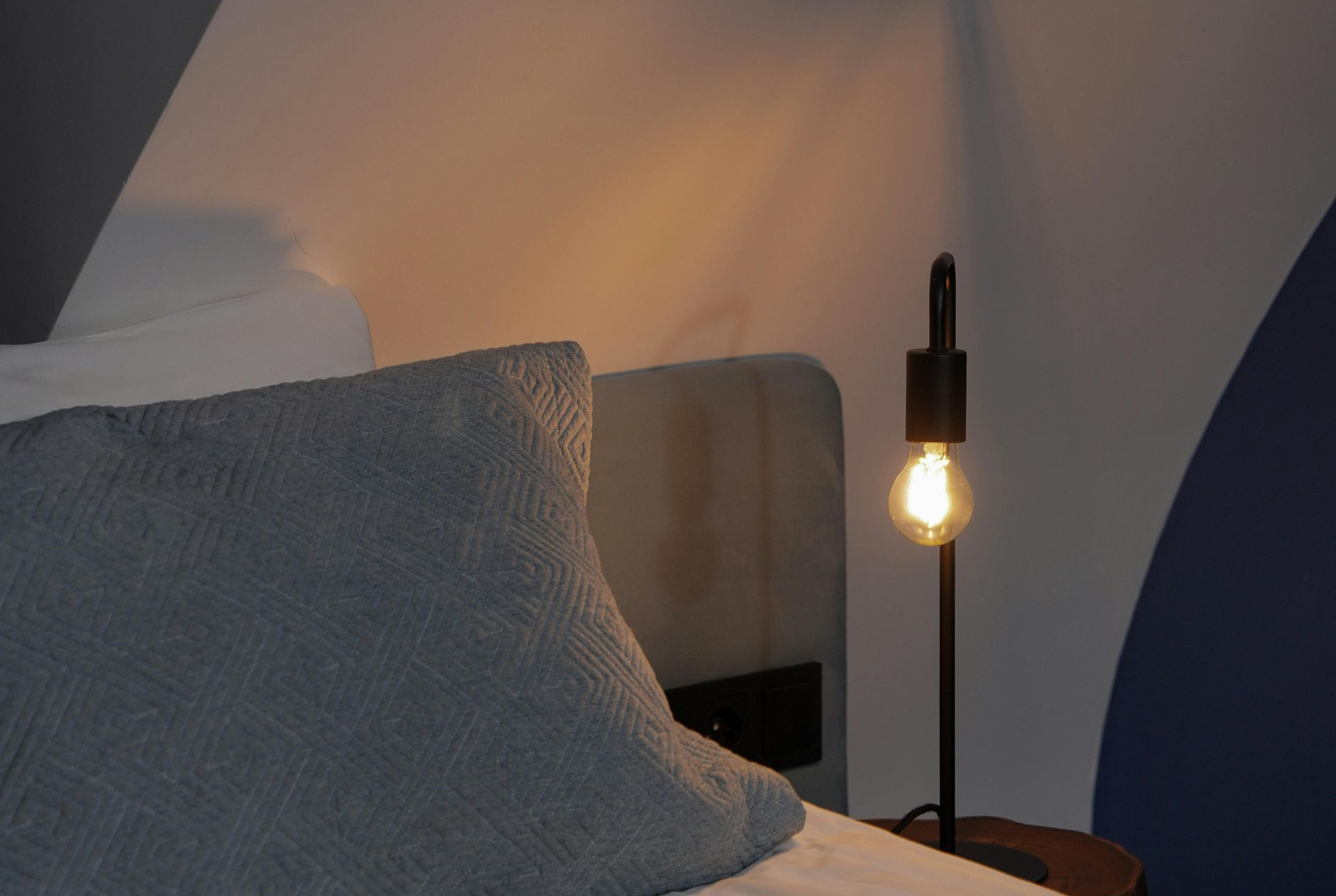 A room under construction with a table and scaffolding.