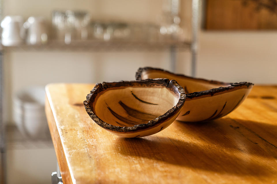set of wooden bowls carved by Matthews Studio