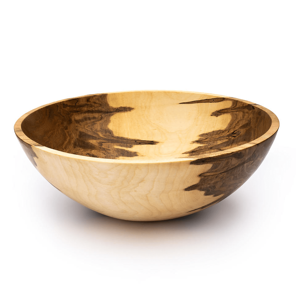 large wood salad bowl carved by Matthews Studio