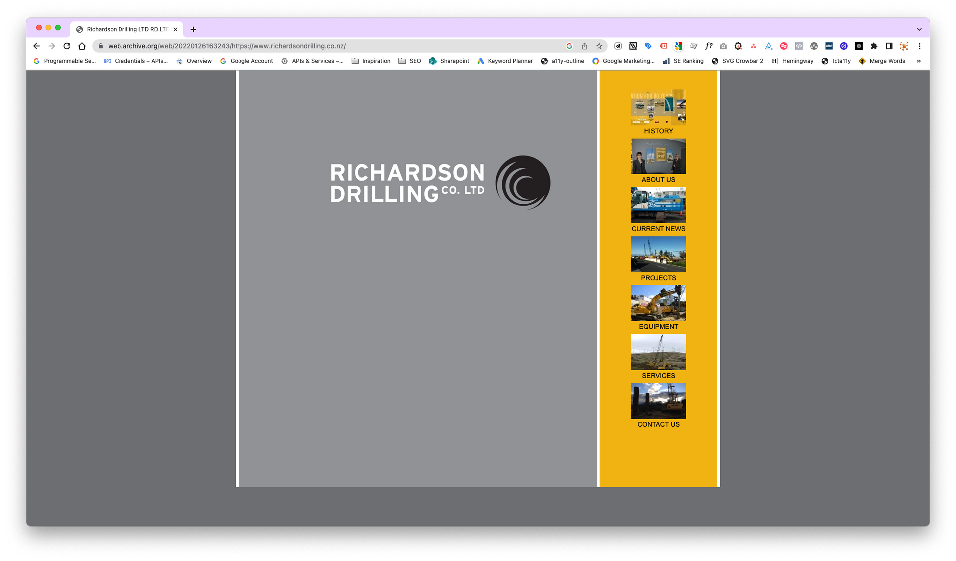 Richardson Drilling Website Design Before