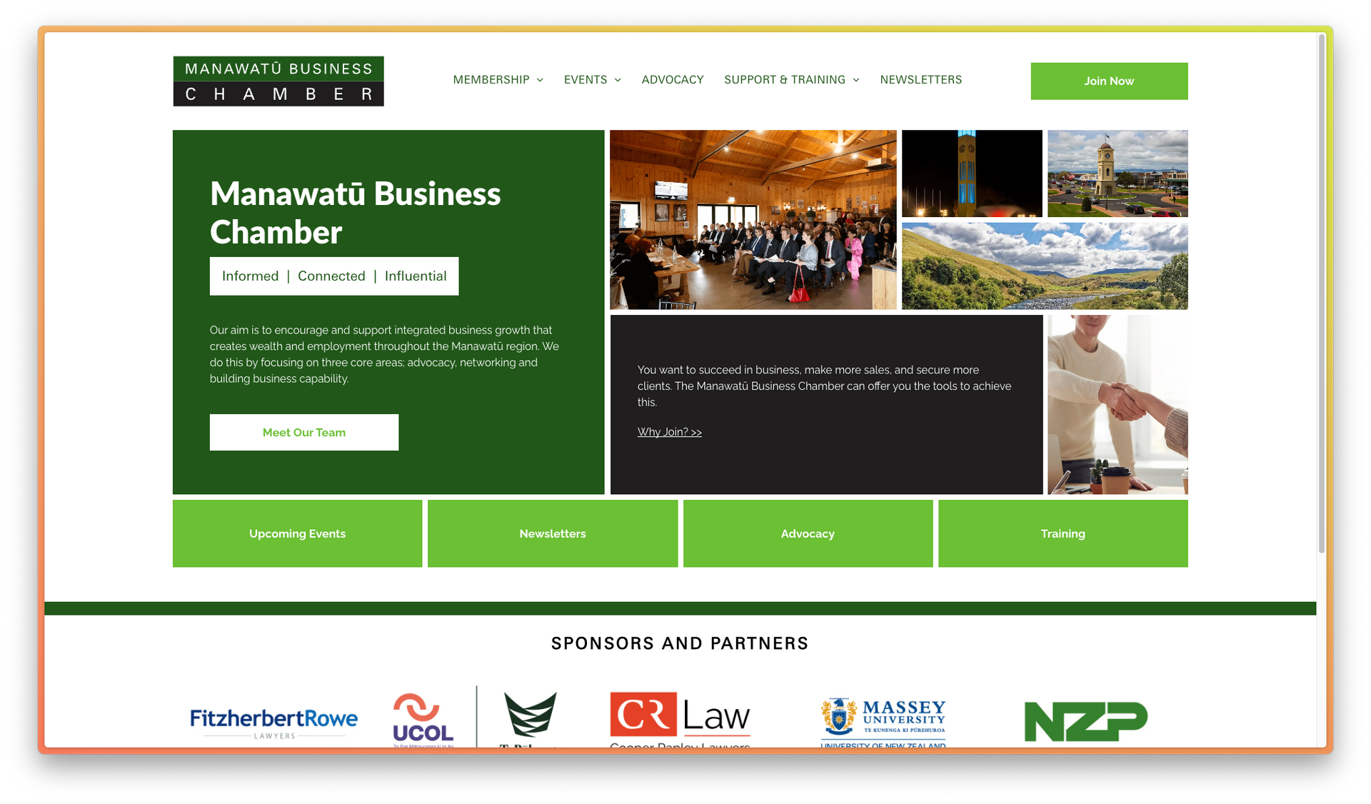Manawatū Business Chamber Website Design