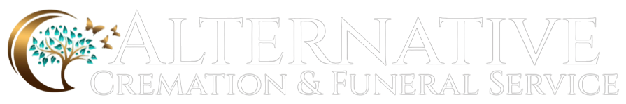 The logo for alternative cremation and funeral service has a tree on it.