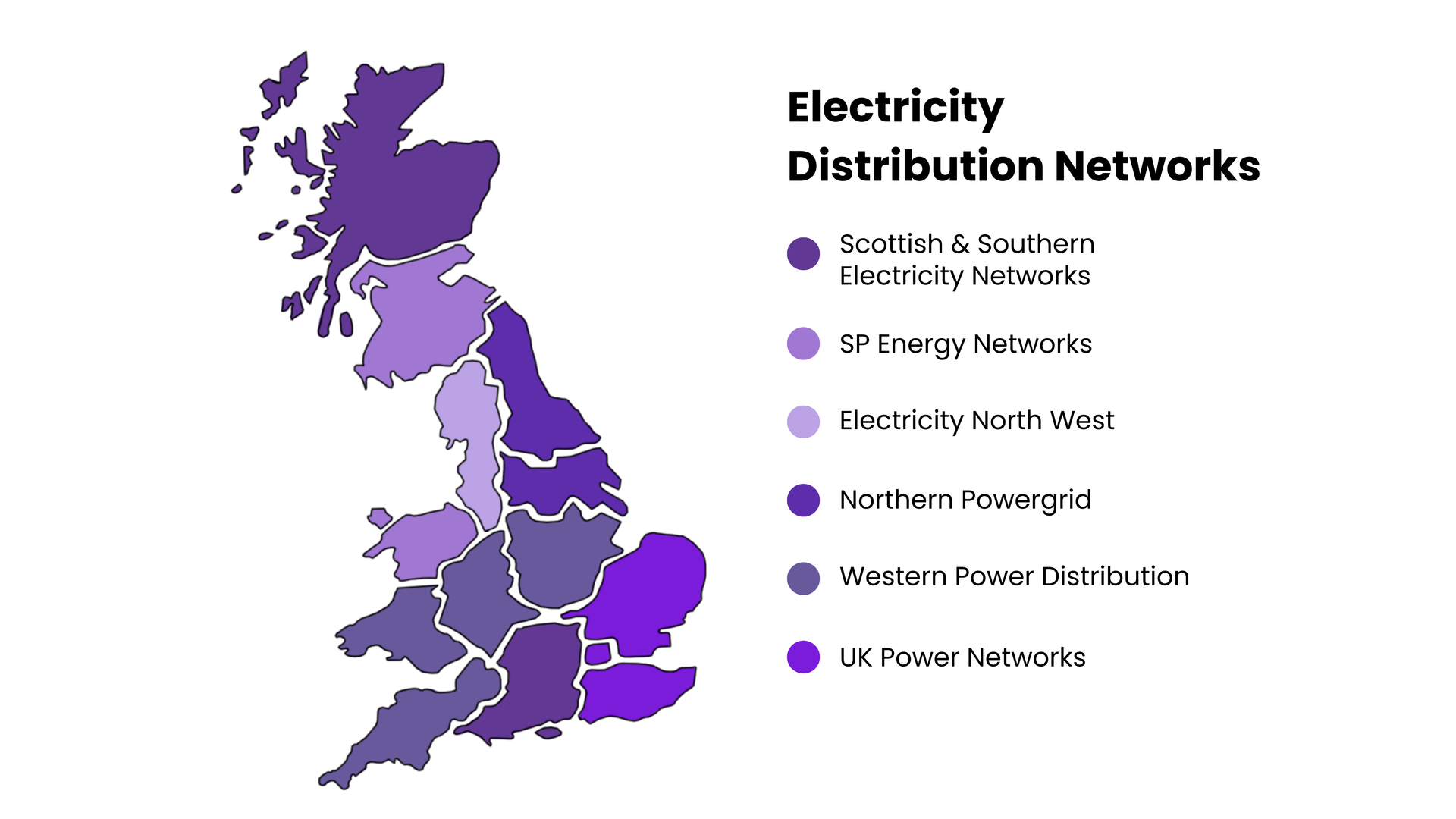 A Map of Electricity Distribution Networks in the UK