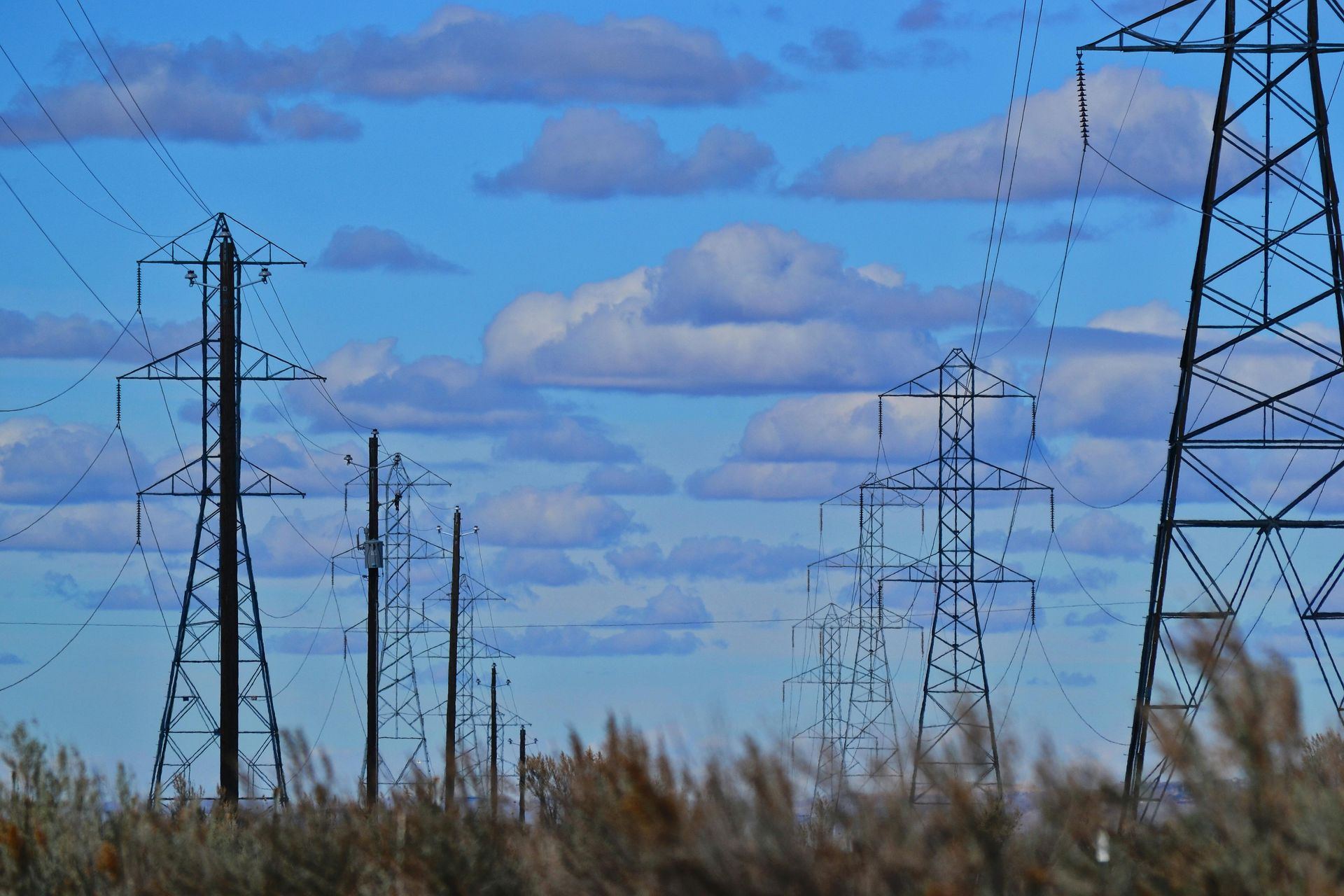 electric power transmission towers